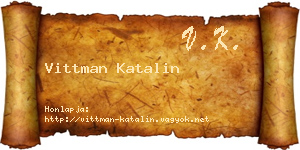Vittman Katalin névjegykártya