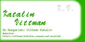 katalin vittman business card
